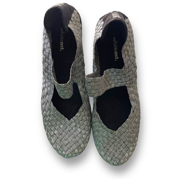 White mt. Women's Woven Textile Maryjane Strap Wedge Sandals Gray Size 7.5M - Picture 1 of 6